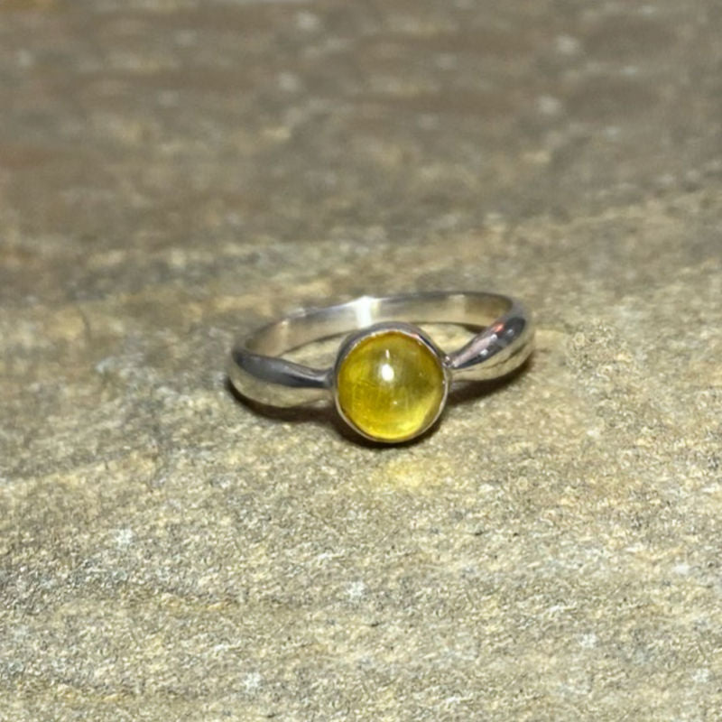 Round Amber Ring- Size 6.5
