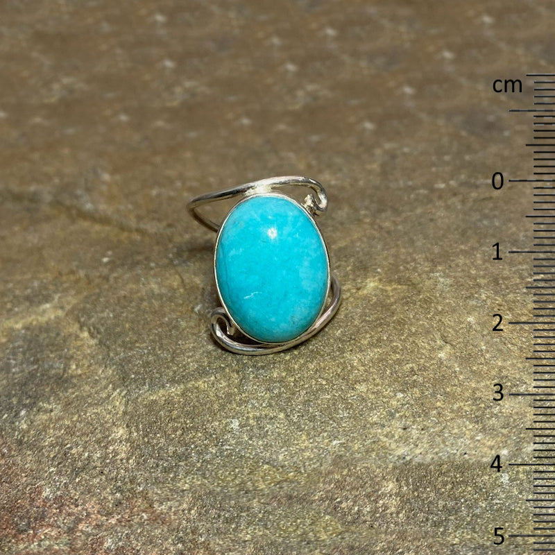 Oval Amazonite Ring- Size 9