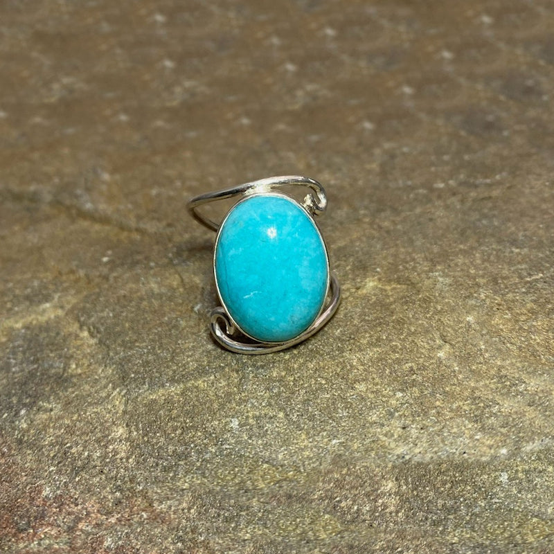 Oval Amazonite Ring- Size 9