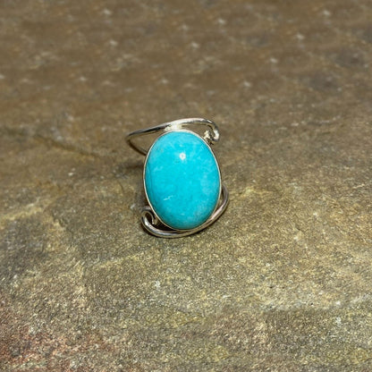 Oval Amazonite Ring- Size 9