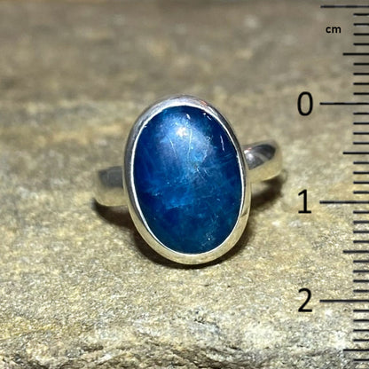 Oval Blue Apatite Ring- Size 7