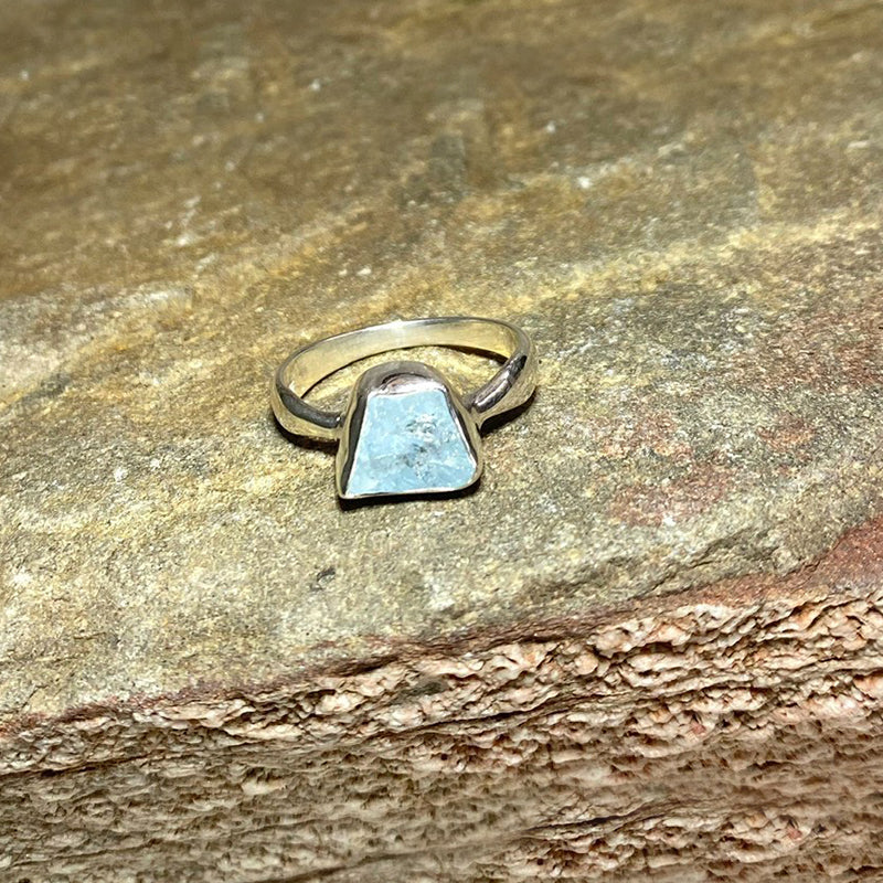 Raw Freeform Aquamarine Ring- Size 8