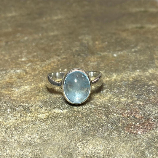 Oval Aquamarine Ring- Size 7.5
