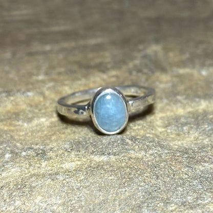 Oval Aquamarine Ring- Size 6.5