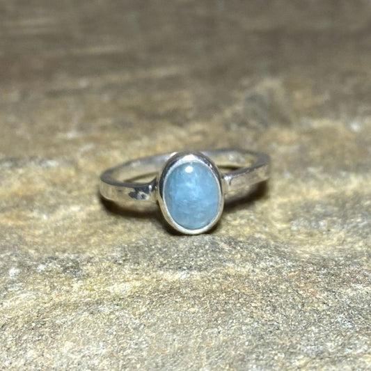 Oval Aquamarine Ring- Size 6.5