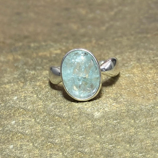 Oval Aquamarine Ring- Size 8