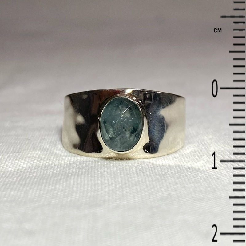 Faceted Oval Aquamarine Ring- Size 8