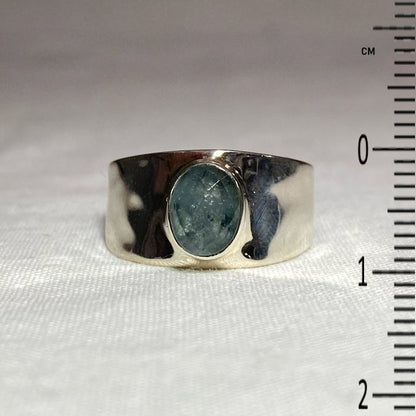 Faceted Oval Aquamarine Ring- Size 8