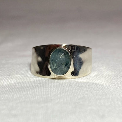 Faceted Oval Aquamarine Ring- Size 8