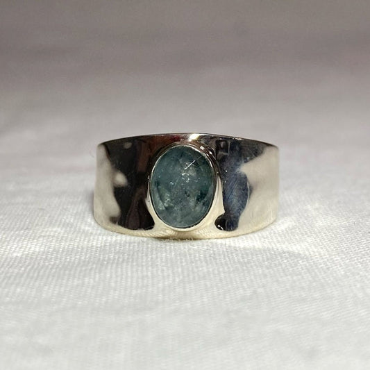 Faceted Oval Aquamarine Ring- Size 8
