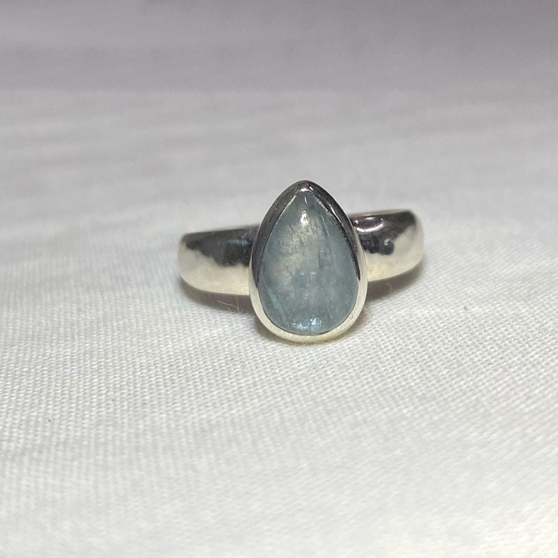 Teardrop Aquamarine Ring- Size 6.5