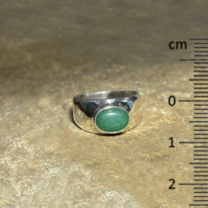 Oval Green Aventurine Ring- Size 9