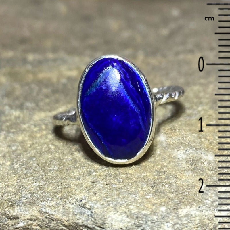 Oval Blue Azurite Ring- Size 8