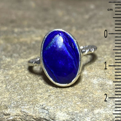 Oval Blue Azurite Ring- Size 8