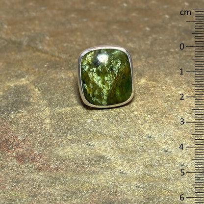 Square Chrome Chalcedony Ring- Size 8
