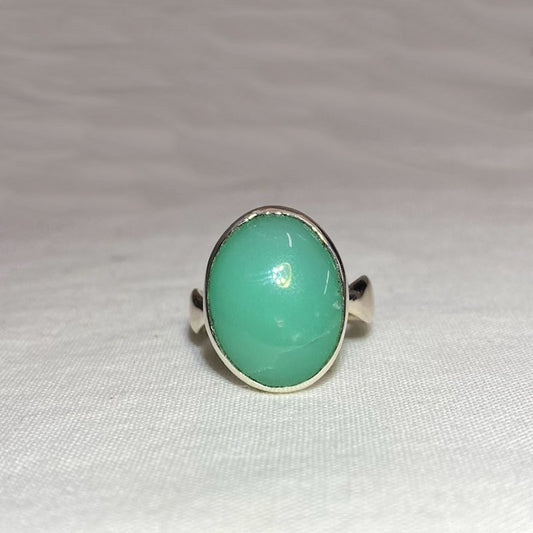 Oval Chrysoprase Ring- Size 7