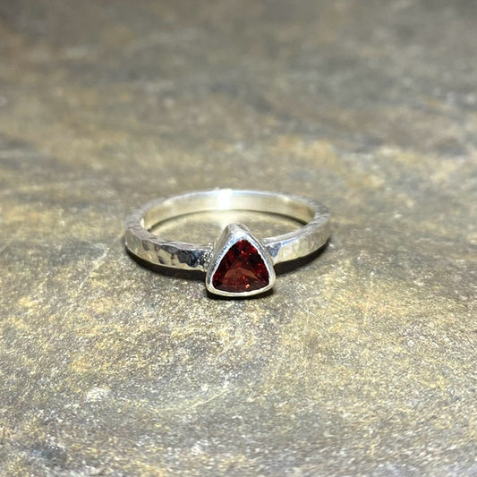 Triangle Garnet Ring- Size 7