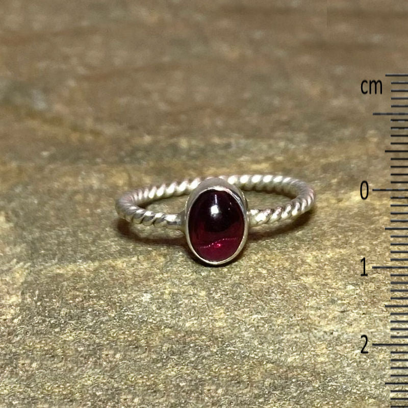 Oval Garnet Ring- Size 8.5