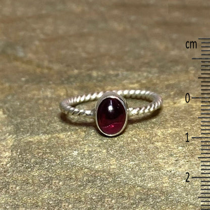 Oval Garnet Ring- Size 8.5