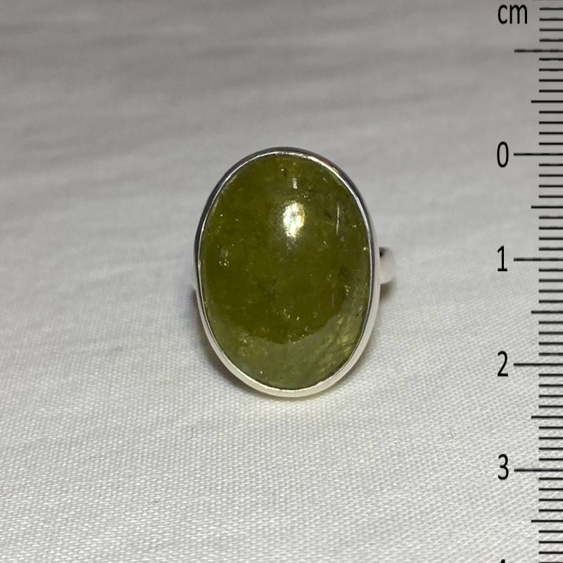 Oval Grossular Garnet Ring- Size 7.5