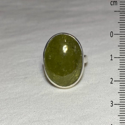 Oval Grossular Garnet Ring- Size 7.5