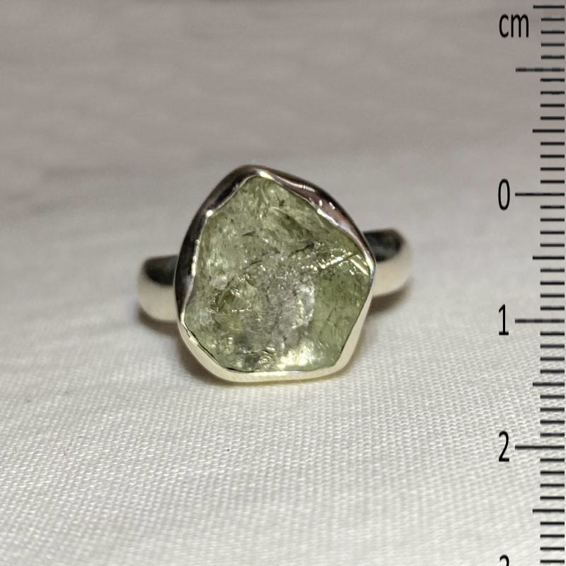 Freeform Natural Hiddenite Ring- Size 7.5
