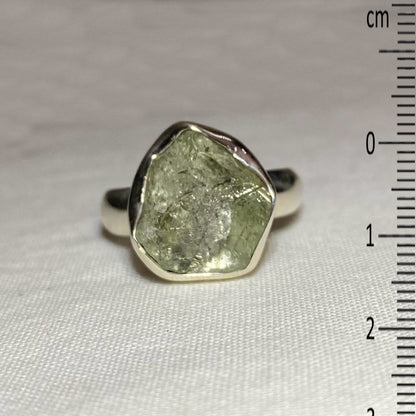 Freeform Natural Hiddenite Ring- Size 7.5