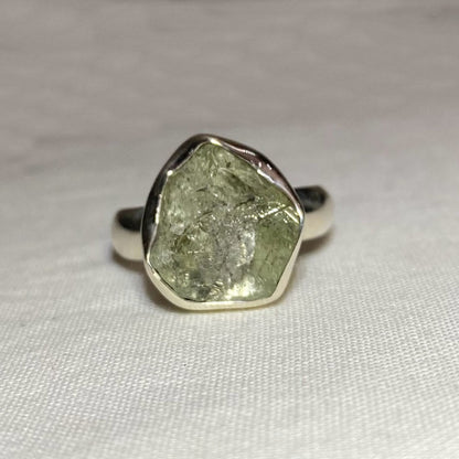 Freeform Natural Hiddenite Ring- Size 7.5
