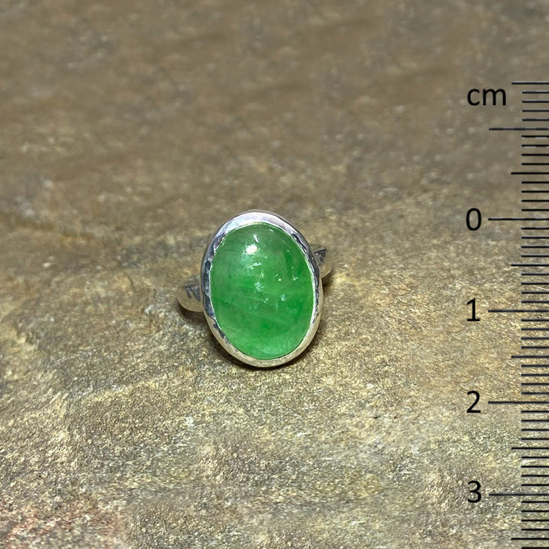 Oval Imperial Jade Ring- Size 8.5