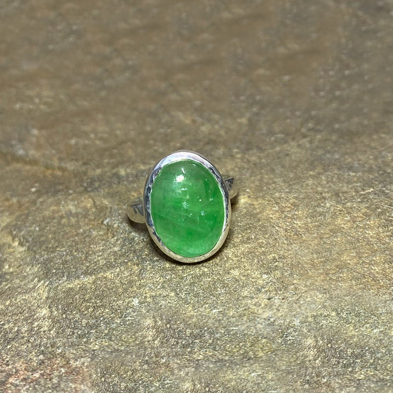 Oval Imperial Jade Ring- Size 8.5