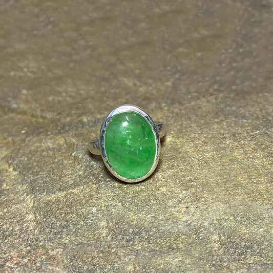 Oval Imperial Jade Ring- Size 8.5