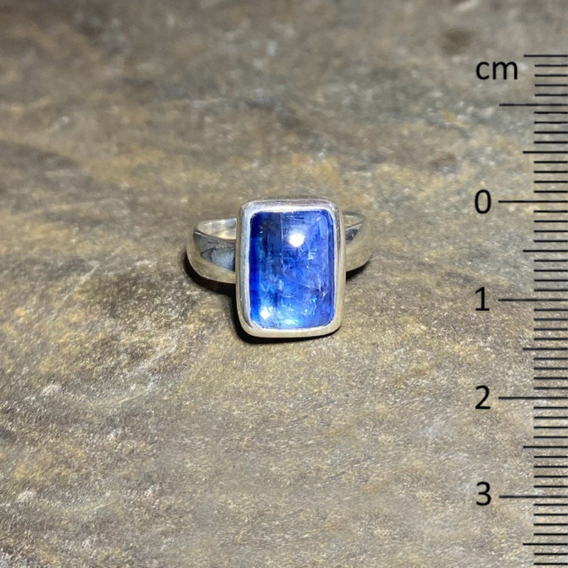 Rectangle Blue Kyanite Ring- Size 7.5