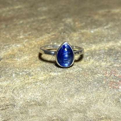 Teardrop Blue Kyanite Ring- Size 7.5