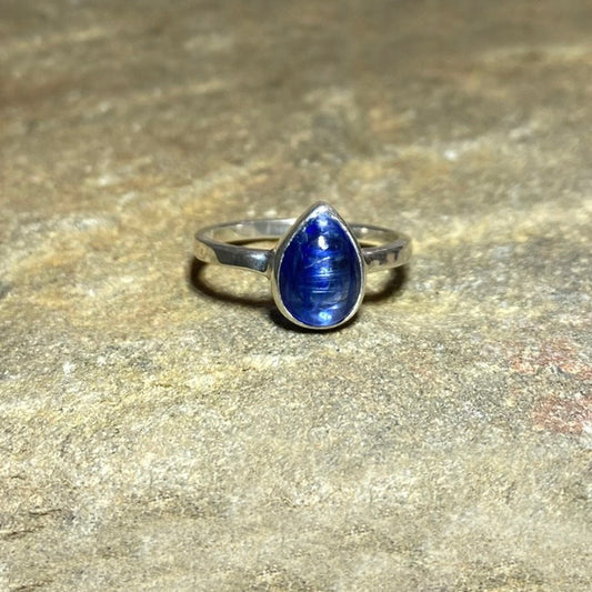 Teardrop Blue Kyanite Ring- Size 7.5