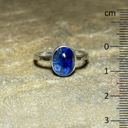 Round Blue Kyanite Ring- Size 8.5