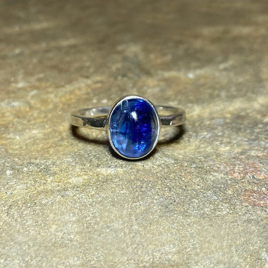 Round Blue Kyanite Ring- Size 8.5