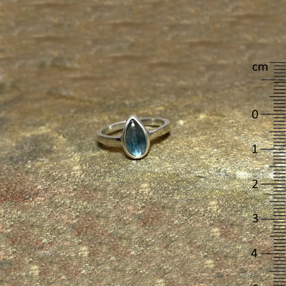 Teardrop Green Kyanite Ring- Size 7