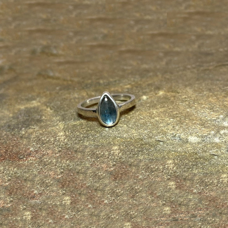 Teardrop Green Kyanite Ring- Size 7