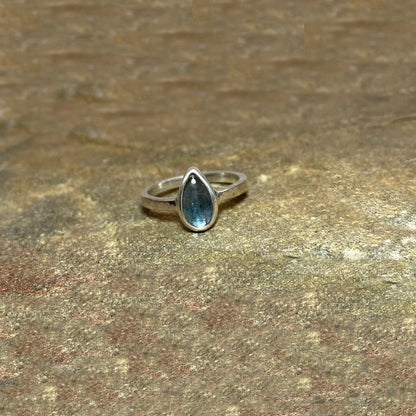 Teardrop Green Kyanite Ring- Size 7