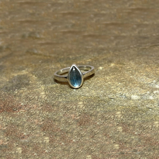 Teardrop Green Kyanite Ring- Size 7