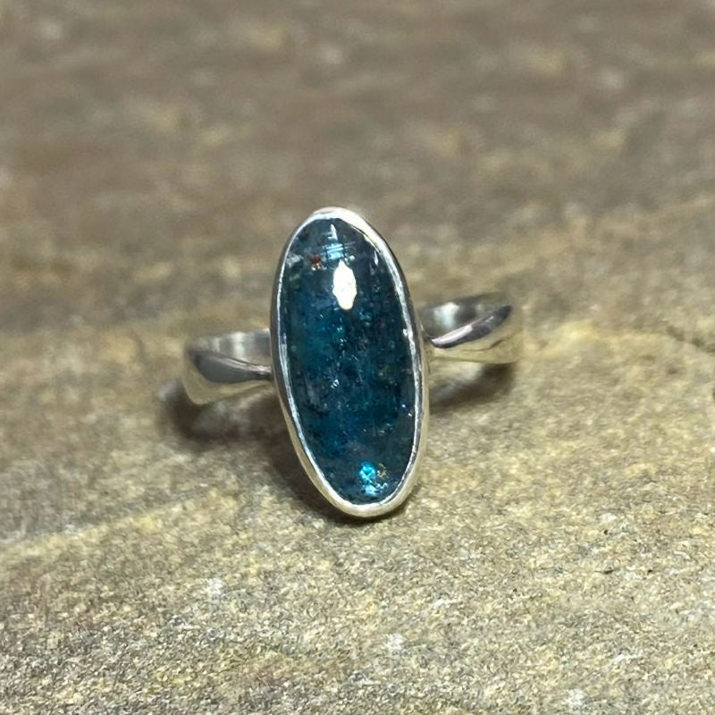 Oval Green Kyanite Ring- Size 8.5