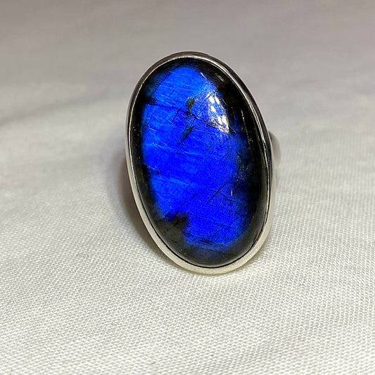 Oval Labradorite Ring- Size 8