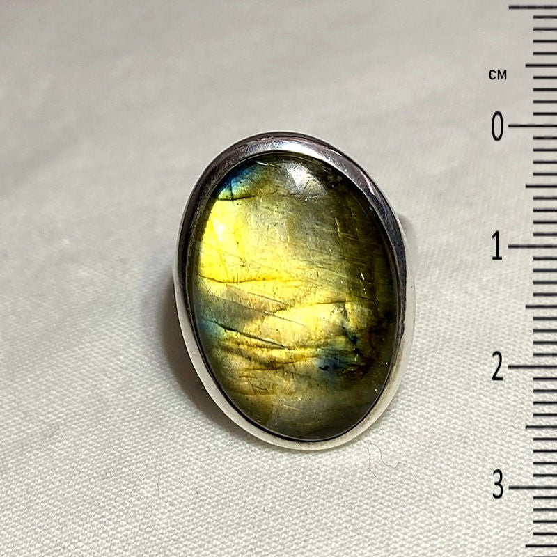 Oval Labradorite Ring- Size 8