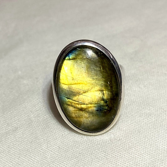 Oval Labradorite Ring- Size 8