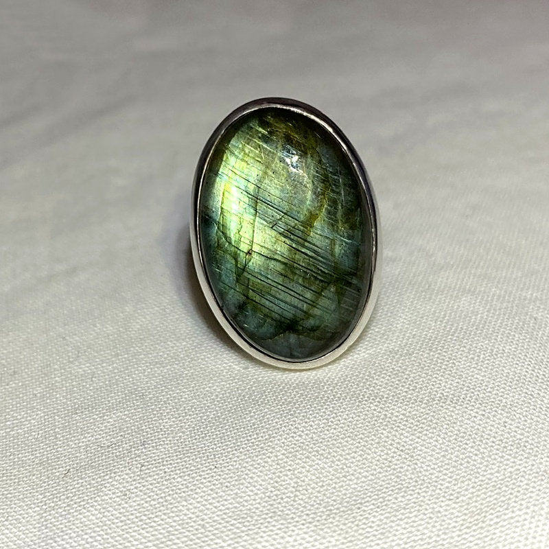 Oval Labradorite Ring- Size 7.5