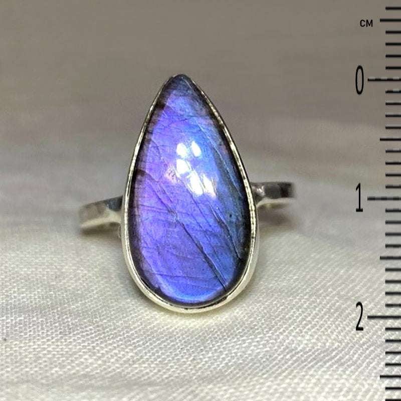 Teardrop Labradorite Ring- Size 6.5