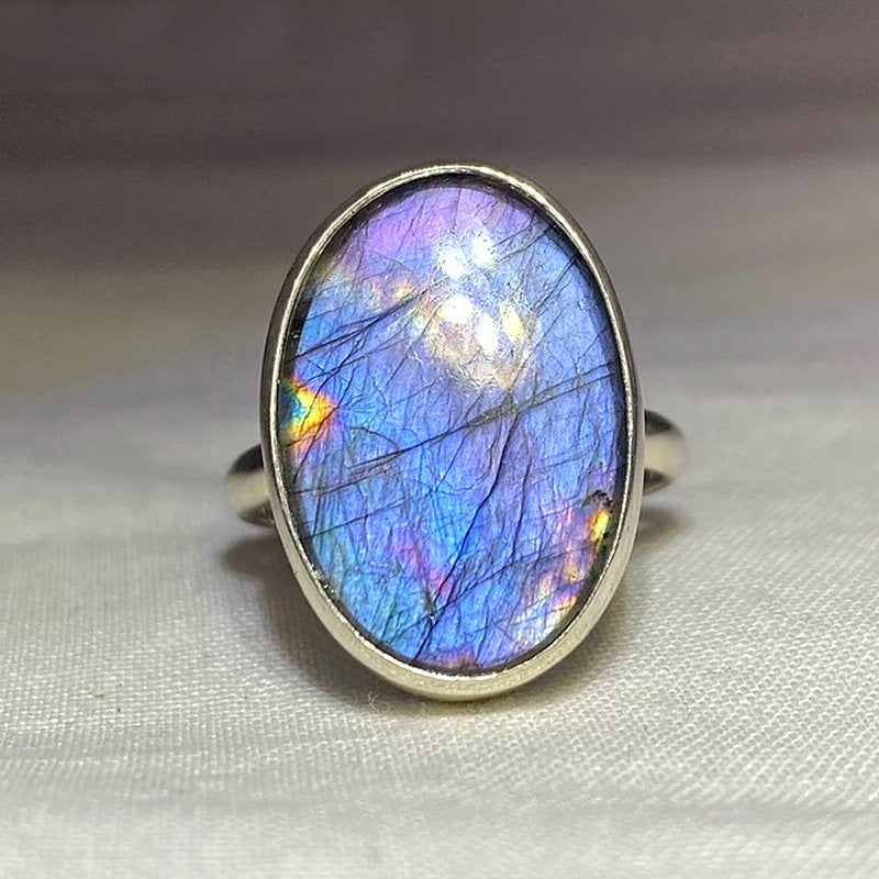 Oval Labradorite Ring- Size 9