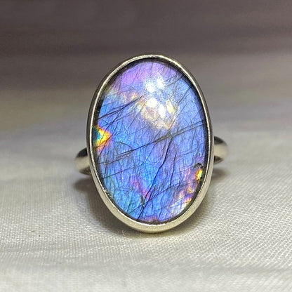 Oval Labradorite Ring- Size 9