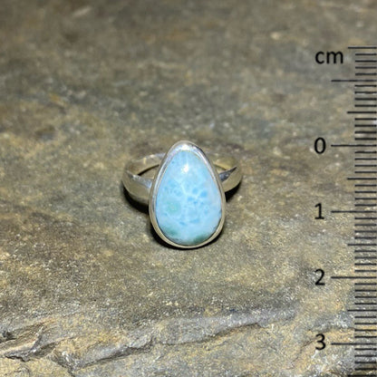 Teardrop Larimar Ring- Size 7