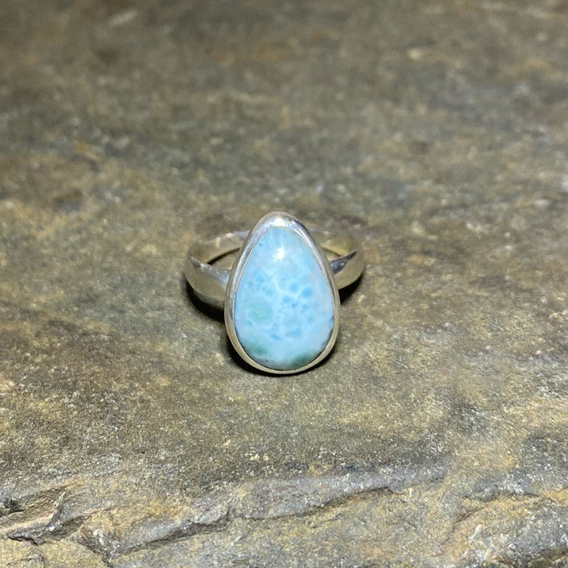 Teardrop Larimar Ring- Size 7